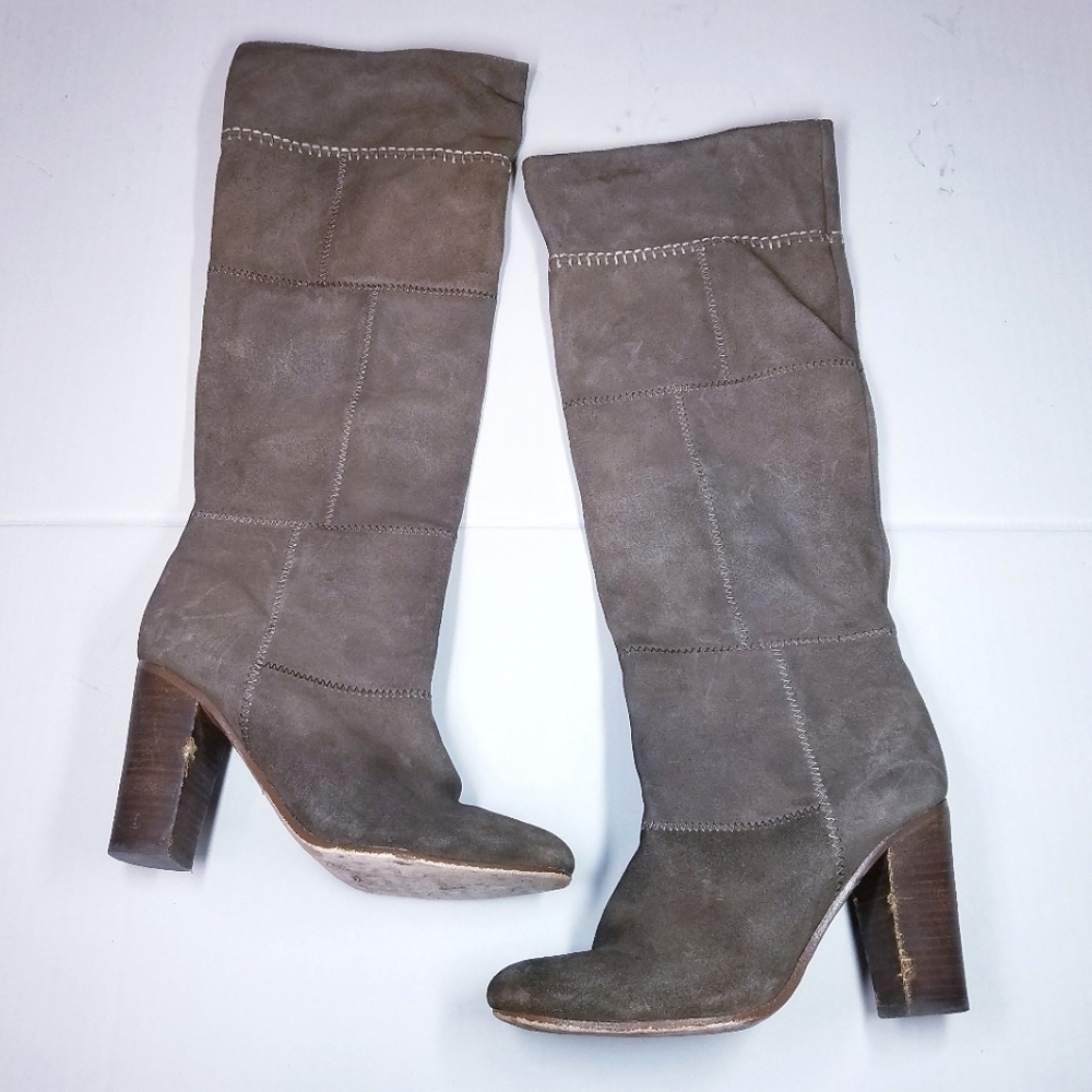 Coach | Suede Knee High Heel Boots, 7 - Picture 2 of 8